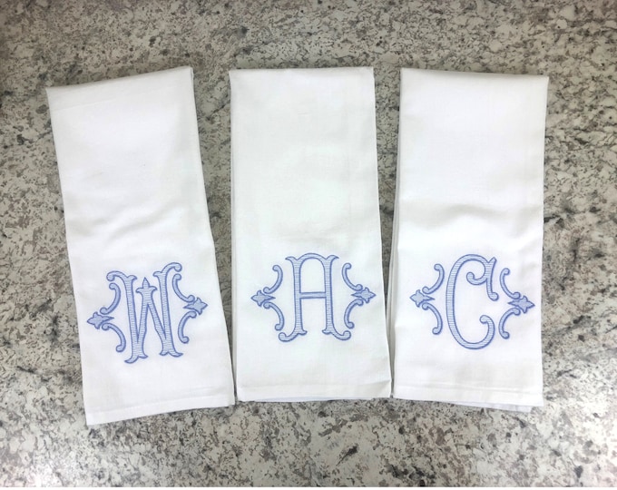 Personalized Kitchen Towel, Personalized Dish Towel, Kitchen Decor, Monogram Tea Towel, Monogram Dish Towel, Fingertip Towel, Initial Towel