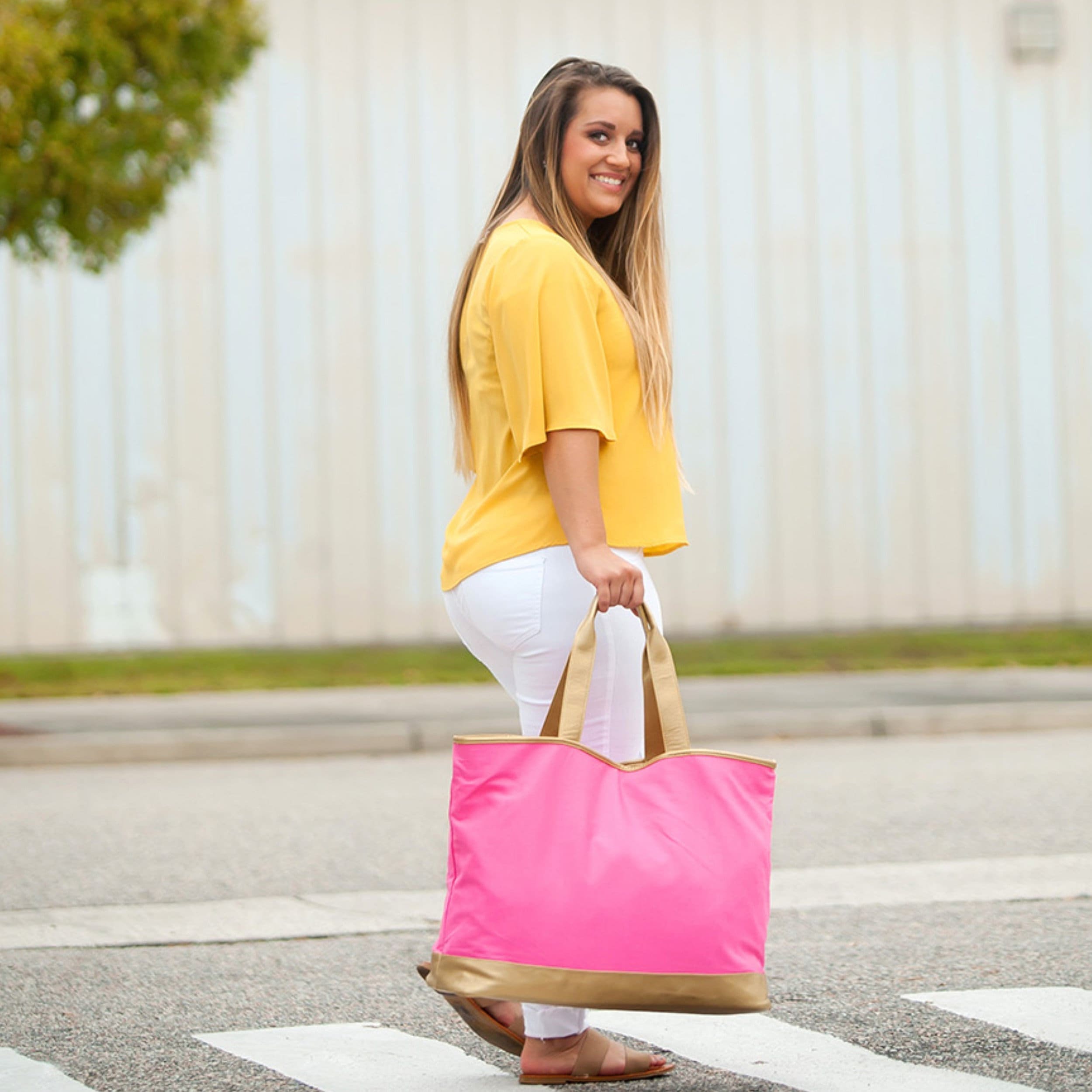 Monogrammed Tote Bag, Monogram Tote Bag, Shoulder Bag, Pink