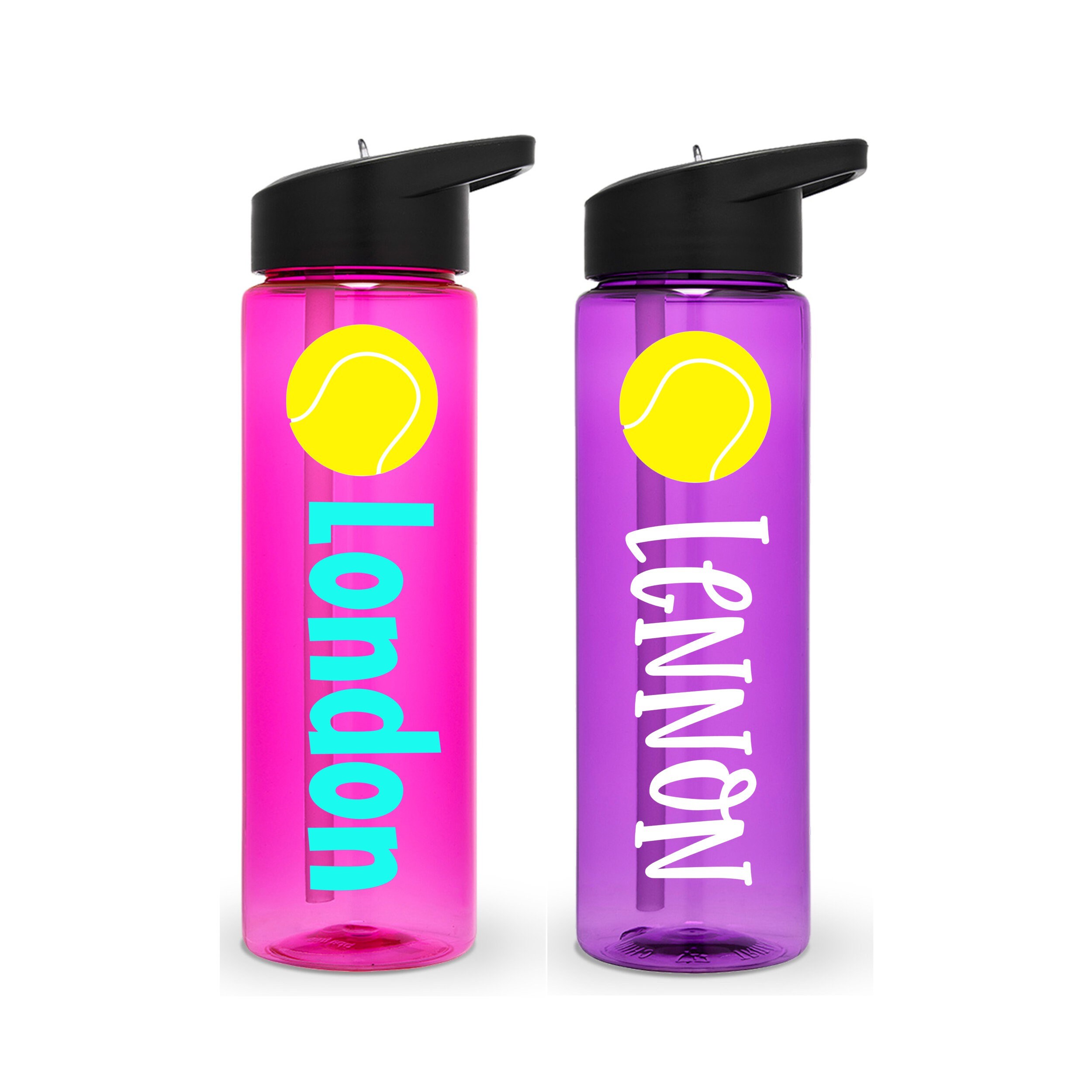 Tennis Water Bottle Personalized Sports Bottle Tennis Sports Etsy