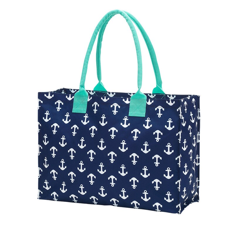 Personalized Tote Bag Pool Bag Anchor Tote Bag Bridesmaid Gift Large Tote Beach Bag Navy Anchor Beach Bag Monogrammed Tote