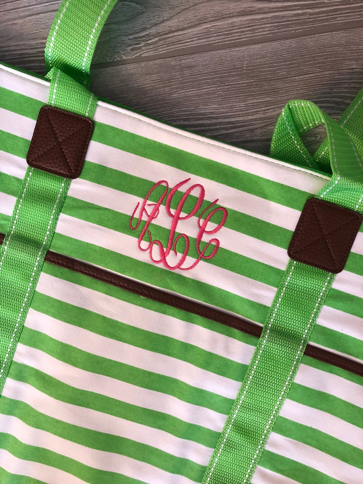 Beach Bag -Large Striped Beach Bag - Monogram Beach Bag- Canvas Summer Tote Bag - Monogrammed ...