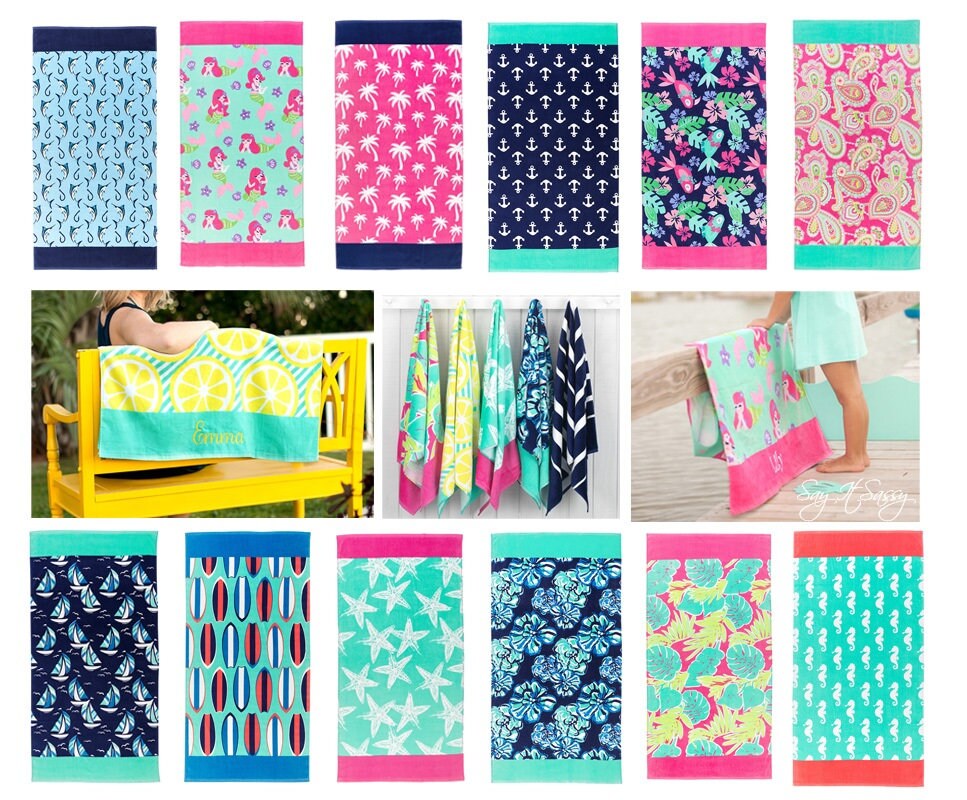 Monogrammed Beach Towel Personalized Beach Towels