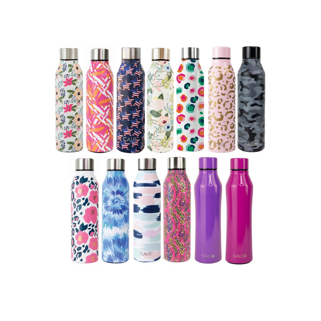 Personalized Stainless Steel Water Bottle – Modern Shape – Summer Vibe  Initial – Sassy Southern Gals