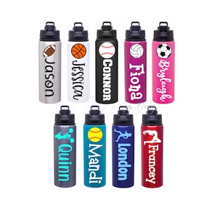 Sports Water Bottle, Personalized Sports Bottle, Team Sports Water Bottle, Team Gift, Aluminum Water Bottle