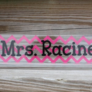 Personalized Desk Nameplate, Teacher Gift, Chevron