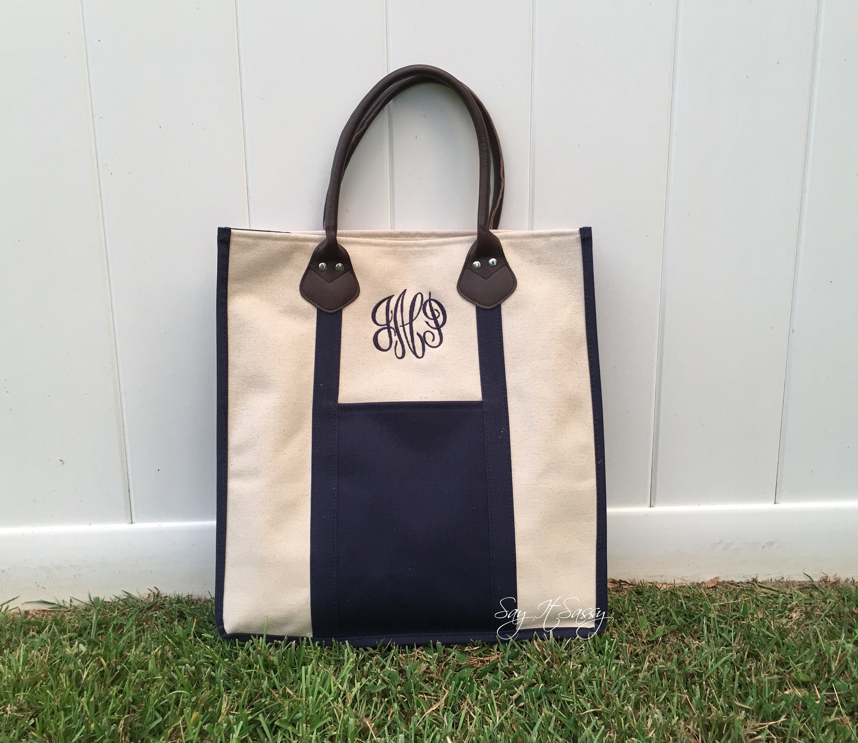 monogram canvas tote