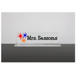 Personalized Desk Name Plate, Teacher Gift, Apple Nameplate, Teacher Appreciation, Desk Accessory, Acrylic Name Plate, Desk Decor Art