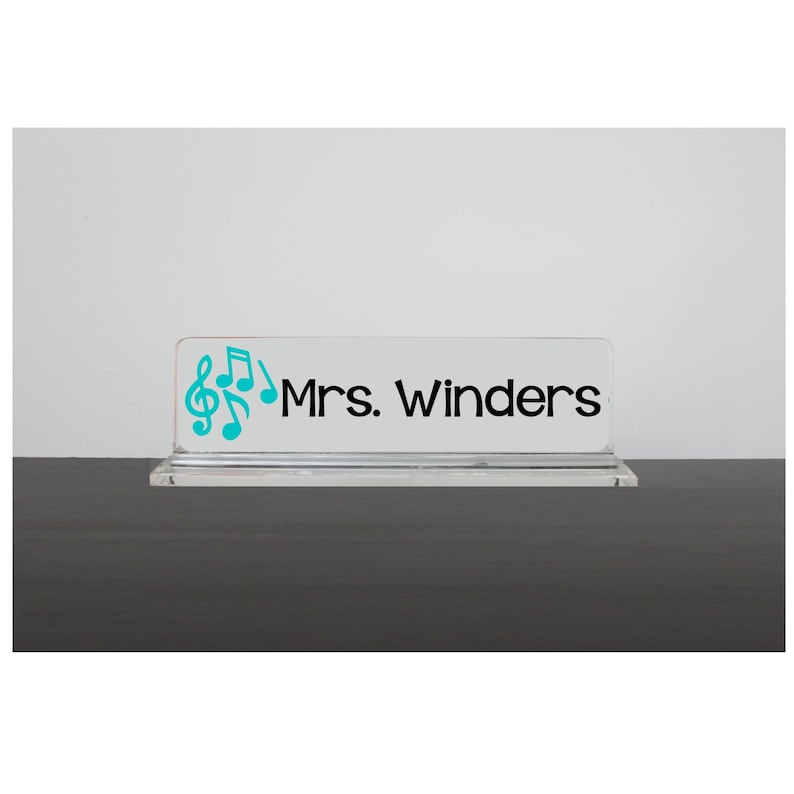 Personalized Desk Name Plate Music Teacher Nameplate image 1