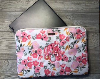 Floral Laptop Sleeve - Monogrammed Laptop Case - Laptop Bag