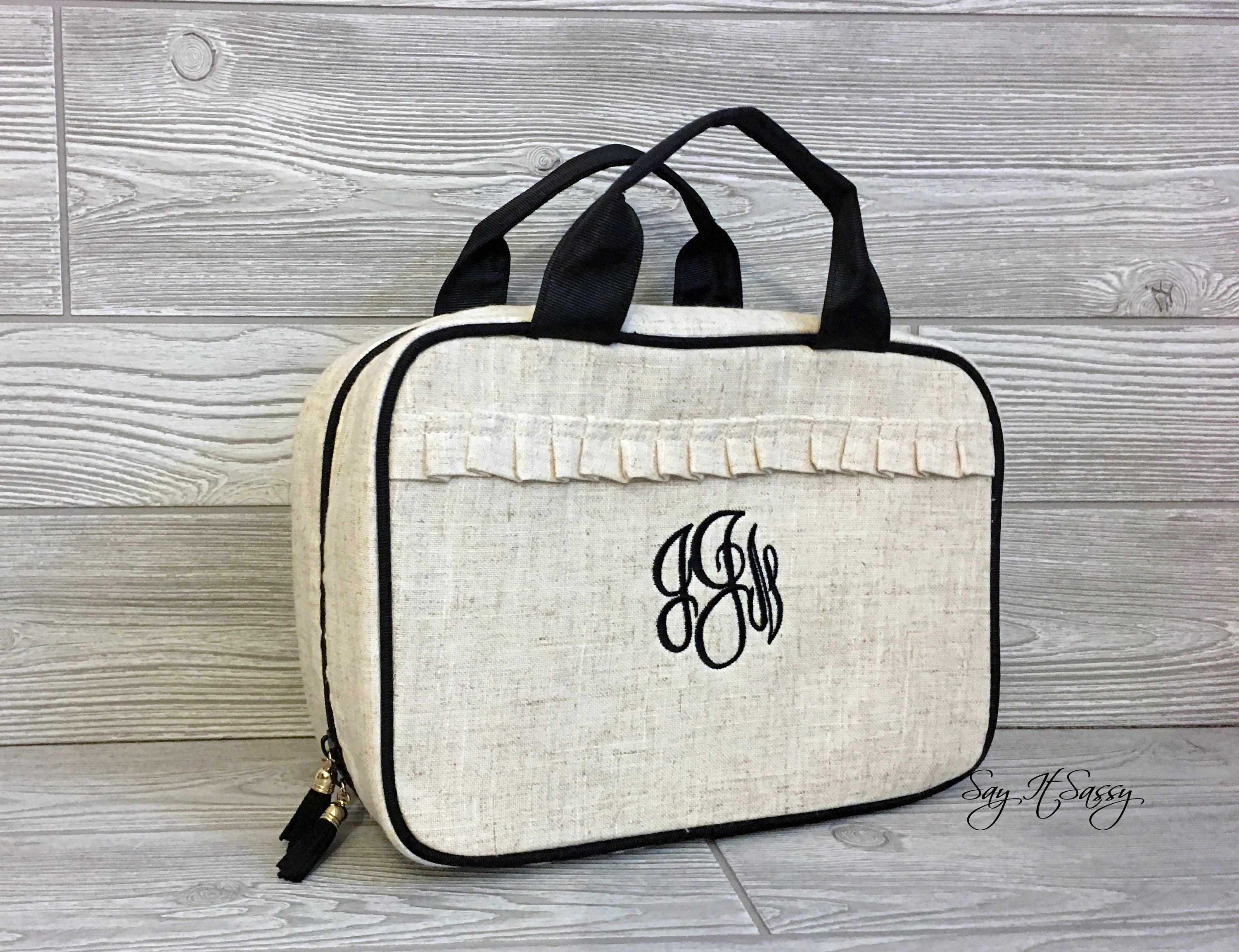 Personalized Cosmetic Bag  Luxury Monogrammed Accessory