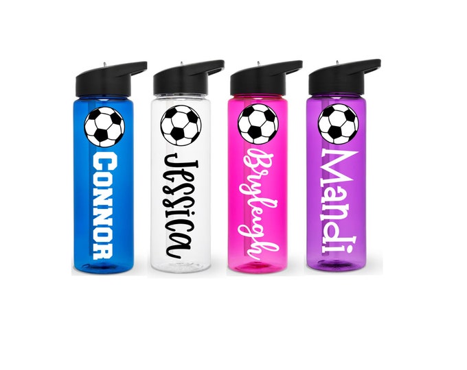 Soccer Water Bottle, Soccer Ball Water Bottle, Personalized, Soccer Player Gift, Soccer Gift, Soccer Team Gift