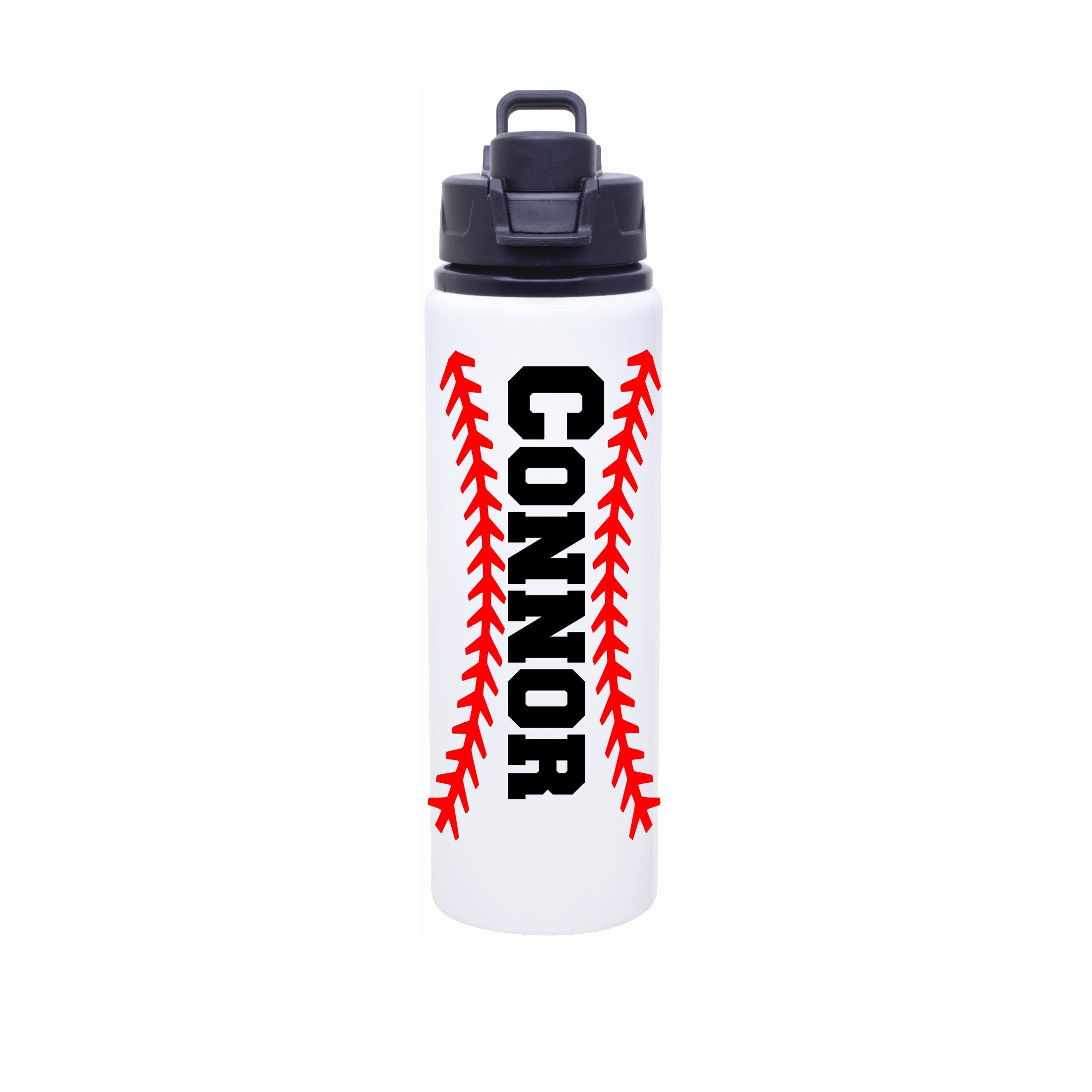 Baseball Water Bottle Baseball Laces Water Bottle Personalized