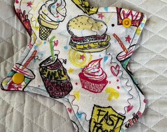 8” Fast food on flannel Regular flow Panty liners