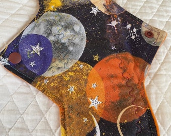 10.25” Galaxy skys     cotton   Top reusable cloth pad ( Extra Heavy )