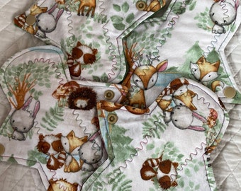 4-7"  Flannel top  Panty liner pad set cute animals see description