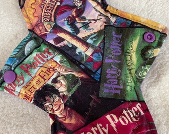 8" Harry Potter fabric   On cotton Top reusable cloth pad (  Heavy)