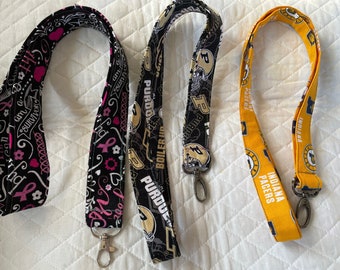 Fabric Lanyard  name tag holder long key chain key holder  can choose your fabric in a custom order