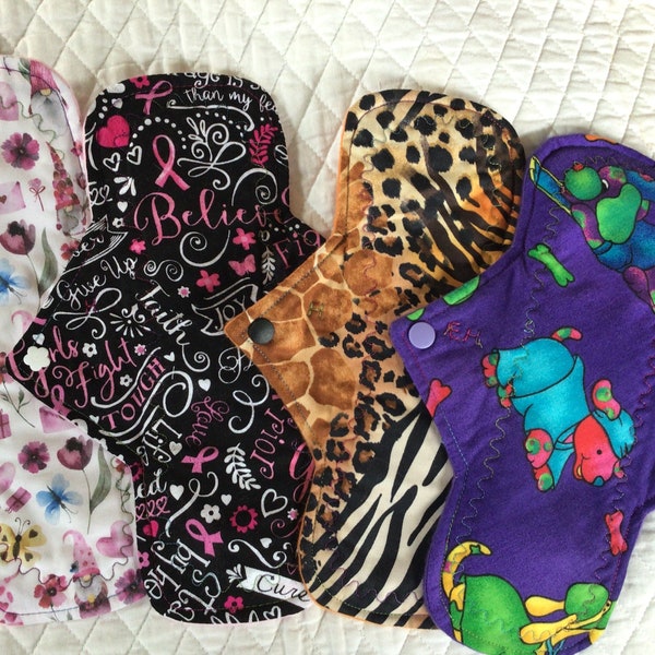 4- clearence 10.25"   cotton Top reusable cloth pad (1=Regular flow 2 Heavy flow 1-Extra Heavy )