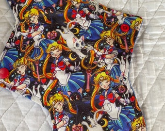 10.25 Sailors   moon On cotton Top reusable cloth pad ( Extra Heavy )