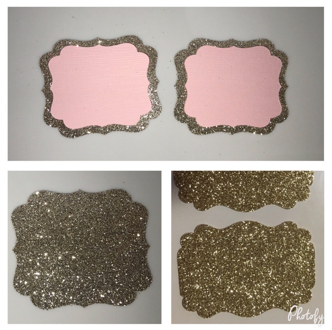 Glitter Cardstock Labels/tags Set of 25 Single Medium Size Etsy