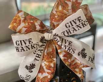 Danksagungsschleife, Herbstschleife, Danksagungskranzschleife, Herbstkranzschleife, Schleife für Herbstkranz oder -girlande, Laternenschleife, Bauernhausschleife