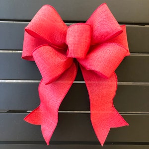 Basic Red Christmas Bow, Solid Red Bow, Red Burlap Bow, Basic Red Bow, Red Farmhouse Bow, Garland Bow, Wreath Bow, Lamp Bow, Lantern Bow