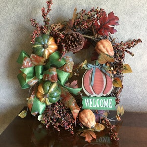 Fall Wreath, Pumpkin Wreath, Fall Floral Wreath, Door Decor, Harvest Wreath, Grapevine Wreath, Traditional Fall Wreath, Welcome Wreath