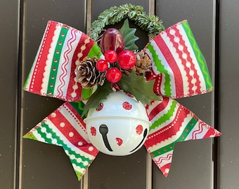 Suspension pour bouton de porte de Noël Jingle Bell ; Bouton de porte Cloche de Noël, Cadeau pour hôtesse, Emballage de carte-cadeau, Cadeau pour enseignant, Décoration de porte de Noël