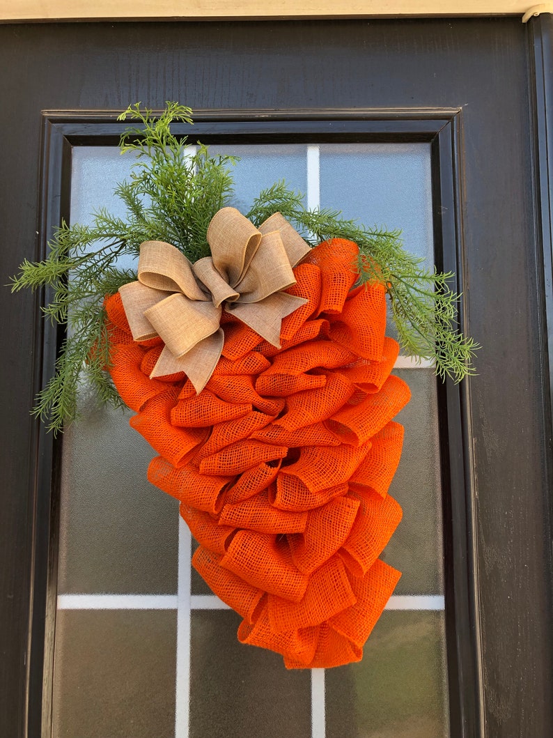 Farmhouse Easter Wreath: Carrot Wreath Burlap Easter ...