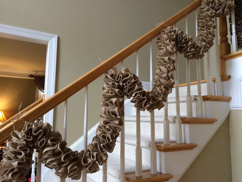 Burlap Railing Burlap Garland: 6