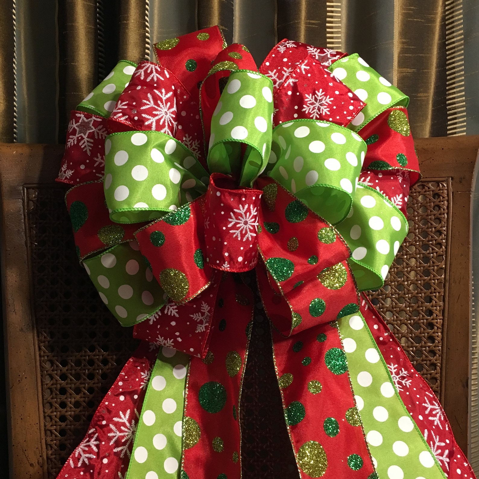 Tree Topper Bow Large Christmas Bow for Christmas Tree or Etsy