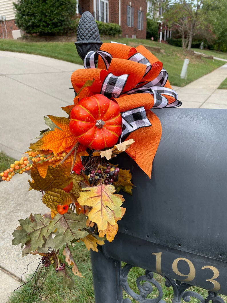 Fall Mailbox Swag Fall Garland Swag for Mailbox Mantel or Etsy