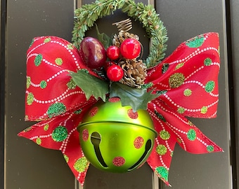 Suspension pour bouton de porte de Noël Jingle Bell ; Bouton de porte Cloche de Noël, Cadeau pour hôtesse, Emballage de carte-cadeau, Cadeau pour enseignant, Décoration de porte de Noël