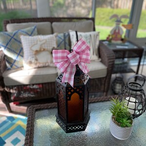 Basic Spring Pastel Pink Bow, Basic Spring or Easter Bow, Wreath Bow, Lantern Bow, Farmhouse Bow, Small Spring Bow, Buffalo Check Bow image 4