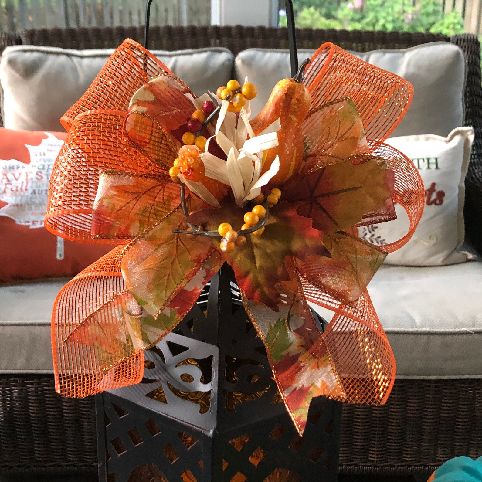 Fall Bow Thanksgiving Bow Wreath Bow Fall Wreath Bow Fall Etsy