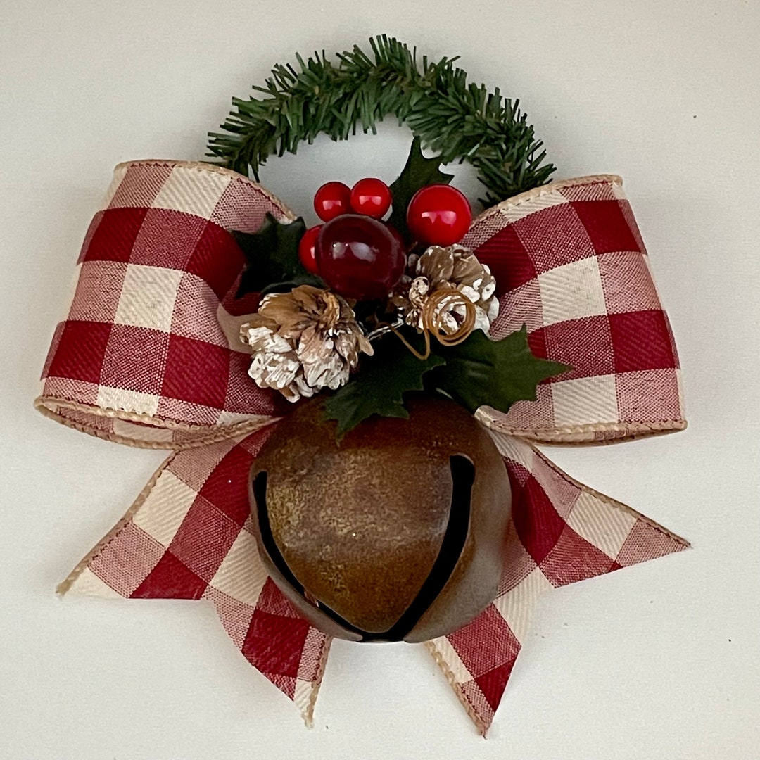 Farmhouse Christmas Jingle Bell Door Knob Hanger Door Knob Christmas