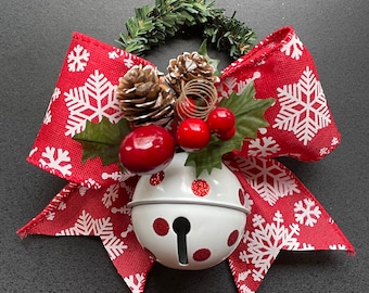 Suspension pour bouton de porte de Noël Jingle Bell ; Bouton de porte Cloche de Noël, Cadeau pour hôtesse, Emballage de carte-cadeau, Cadeau pour enseignant, Décoration de porte de Noël