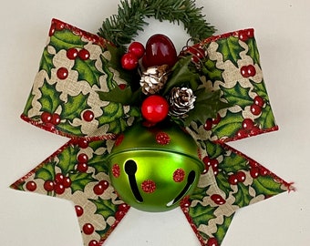 Suspension pour bouton de porte de Noël Jingle Bell ; Bouton de porte Cloche de Noël, Cadeau pour hôtesse, Emballage de carte-cadeau, Cadeau pour enseignant, Décoration de porte de Noël