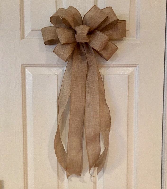 Burlap Bow, Bow for Wrapping, Bow for Wreaths, Bow for Wedding, Burlap  Buffalo Plaid Bow, Interchangeable Bow, Bow for Porch Sign 