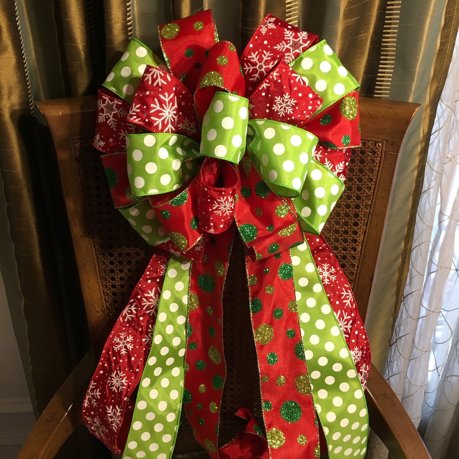 Tree Topper Bow Large Christmas Bow for Christmas Tree or Etsy