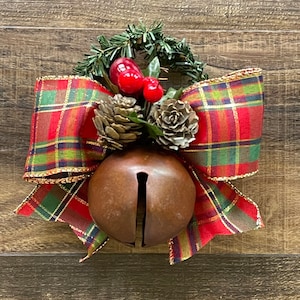 Christmas Jingle Bell Door Knob Hanger; Door Knob Christmas Bell, Hostess Gift, Gift Card Packaging, Teacher Gift, Christmas Door Decor