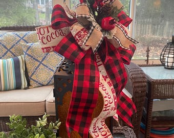 Waydress Burlap Jute Christmas Ribbon - 10 Yards, 2.5 Inch Wide, Red Black Gold Glitter Wired Edge - View #11