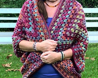 Crochet Oversized Granny Square Shrug