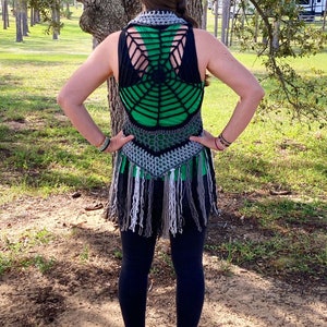 Crochet Spider Web Halloween Festival Hippie Boho Vest
