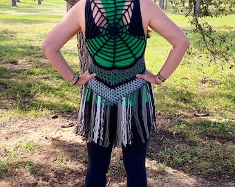 Crochet Spider Web Halloween Festival Hippie Boho Vest