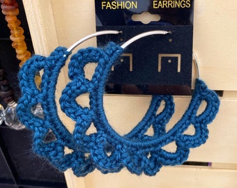 Crochet Hoop earrings