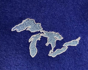 GREAT LAKES/Michigan Design for Machine Embroidery 4x4" Gradient Denser fill