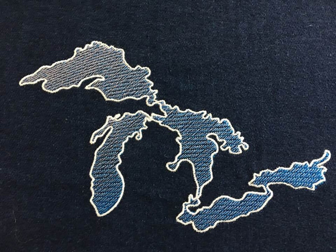 GREAT Lakes/michigan Design for Machine Embroidery 5x7" in Popular ...