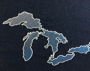 GREAT LAKES/Michigan Design for Machine Embroidery 5x7" in popular formats