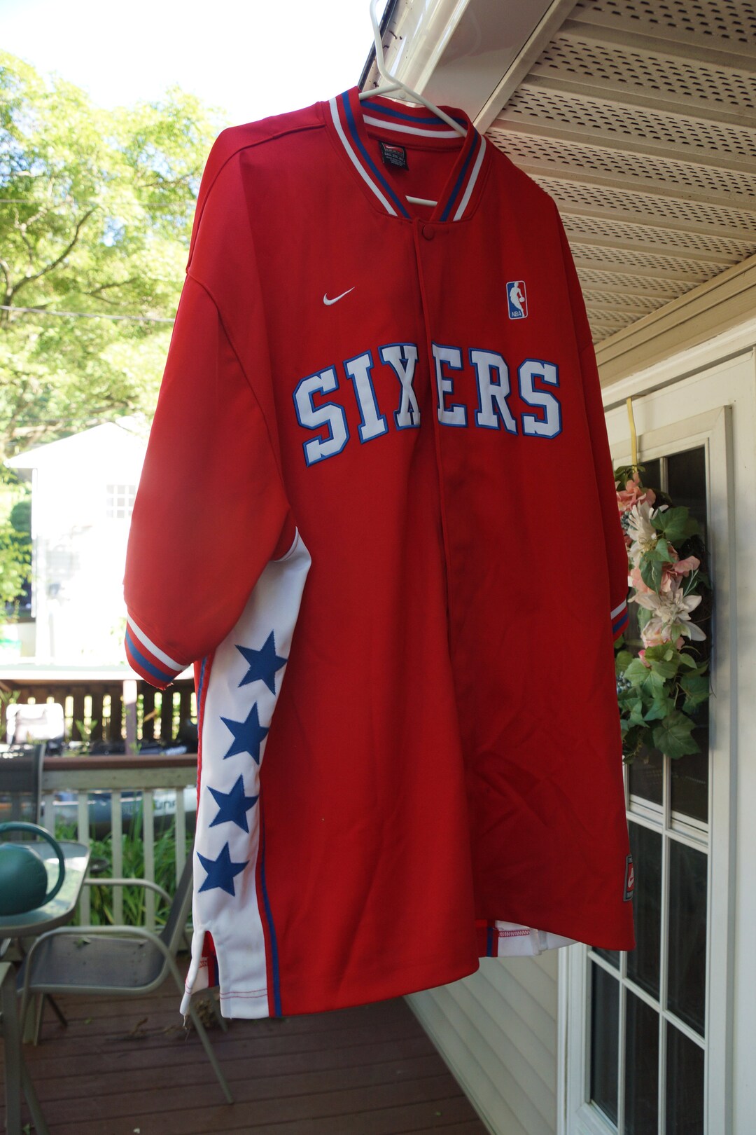 sixers nike warm up hoodie